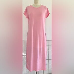 Cotton Candy Pink Maxi Tee Shirt Dress. Crew Neck  Short Sleeve Sz: Large. NWOT